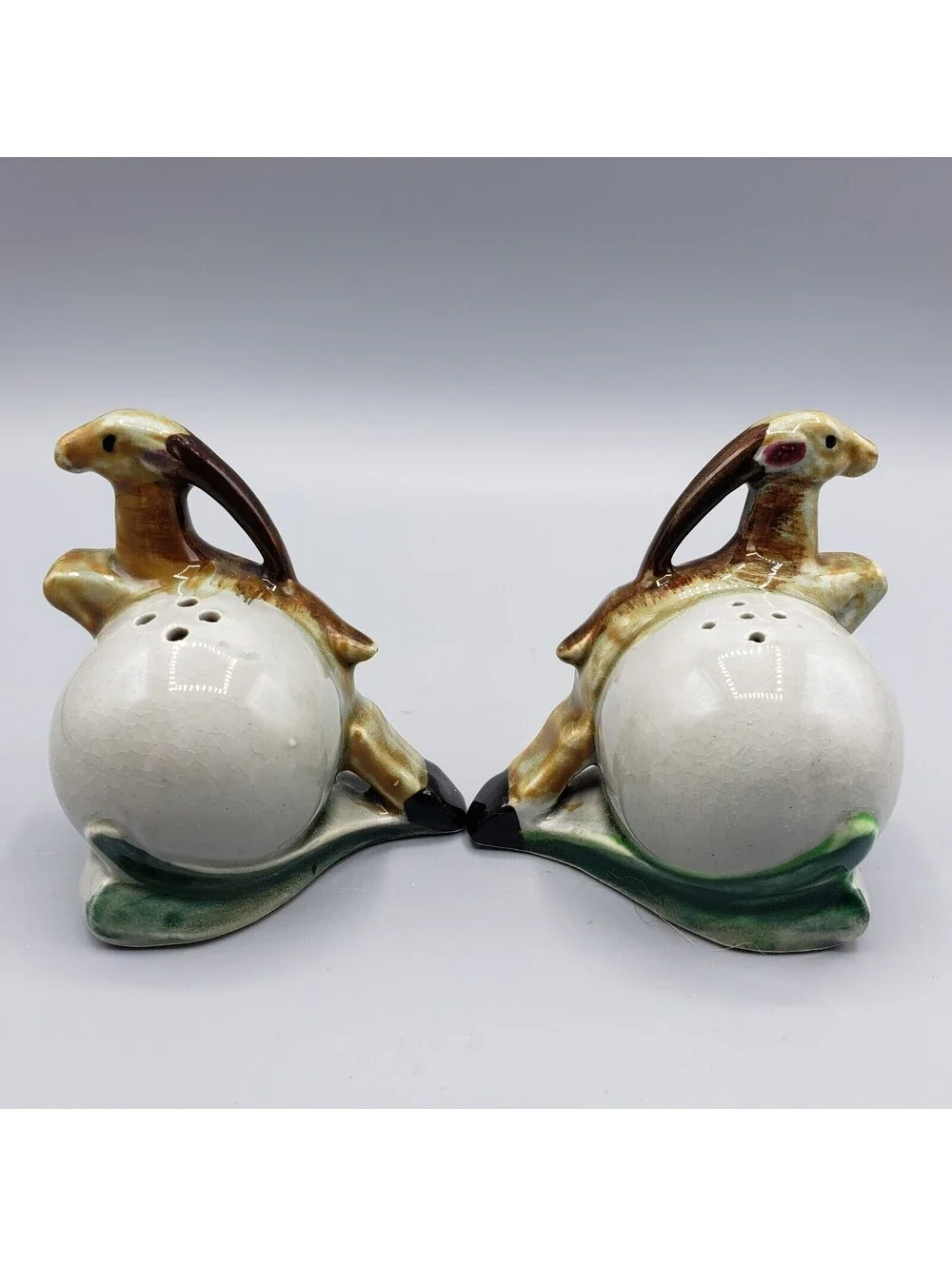 Vintage Thames Gazelle Salt & Pepper Shakers Porcelain Pair Kitchen Deer